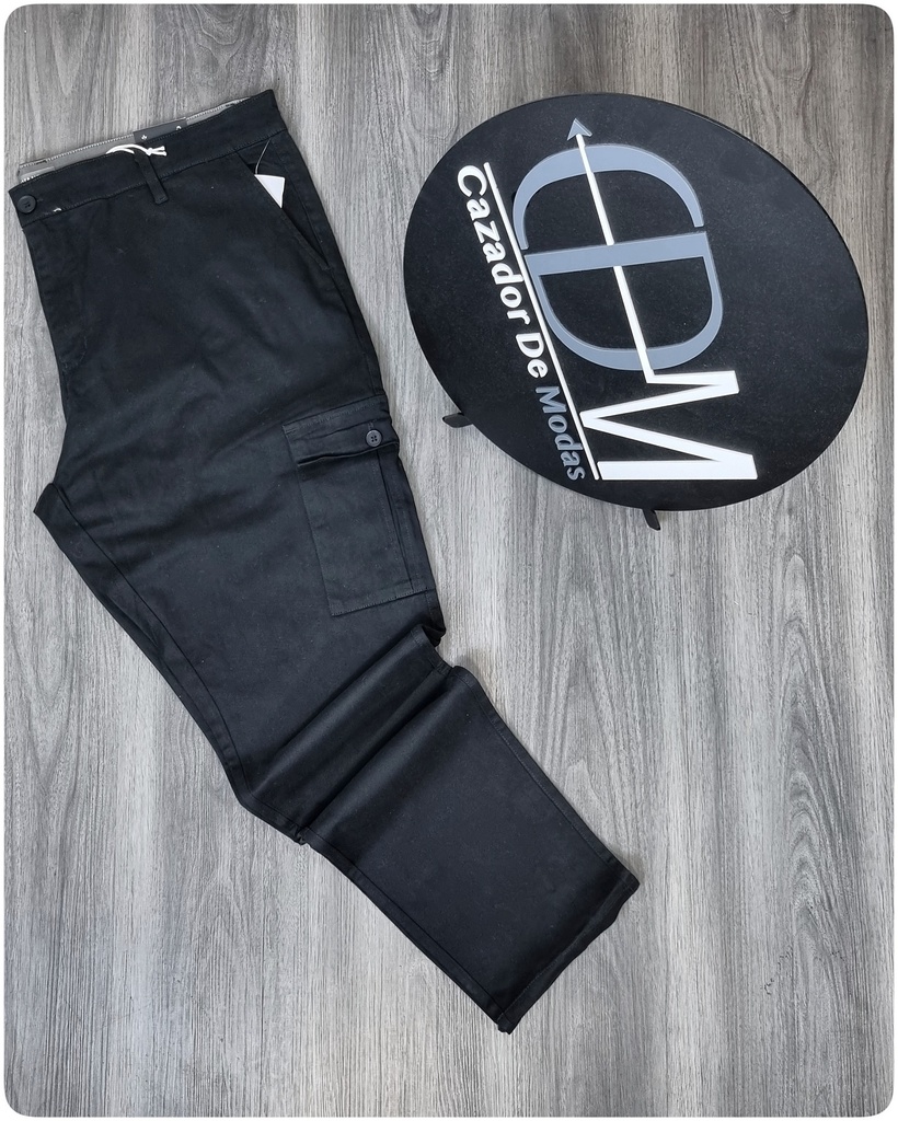 [PCEP0269N40] Pantalon cargo plus estivaneli 0270 (40, NEGRO)