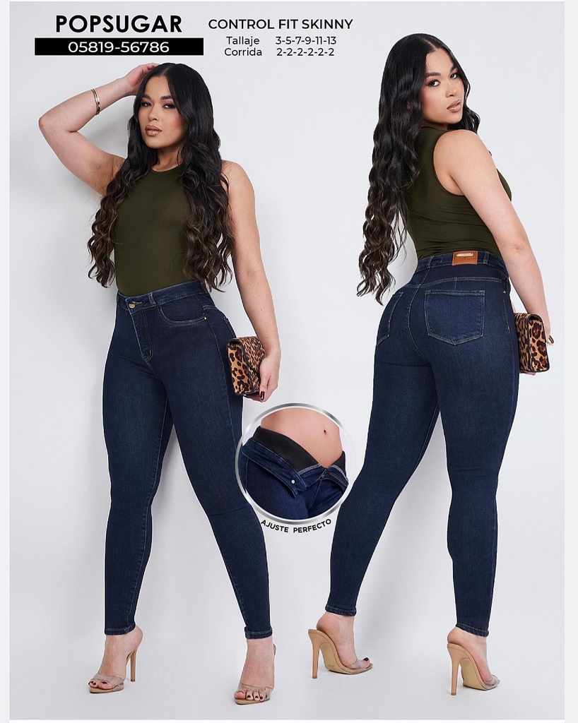 [JND56786P3] Jeans skinny con faja popsugar 56786 (3)