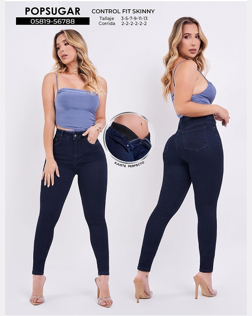 [JND56788P3] Jeans skinny con faja popsugar 56788 (3)