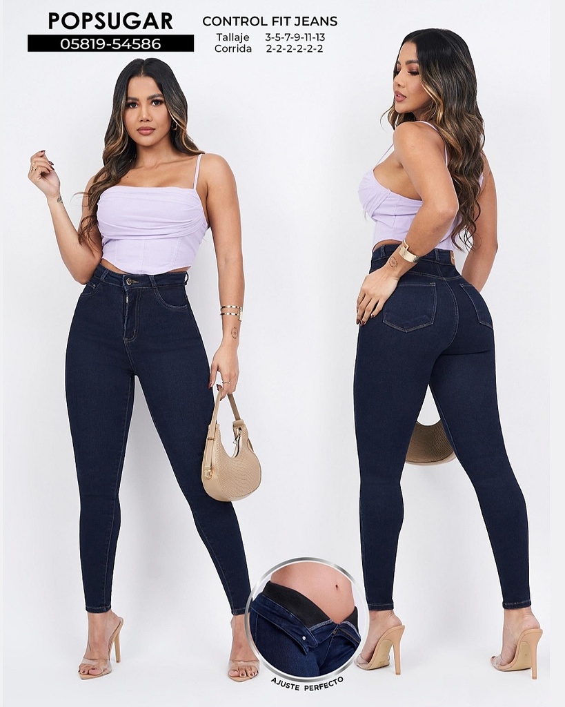 [JND54586P3] Jeans skinny con faja popsugar 54586 (3)