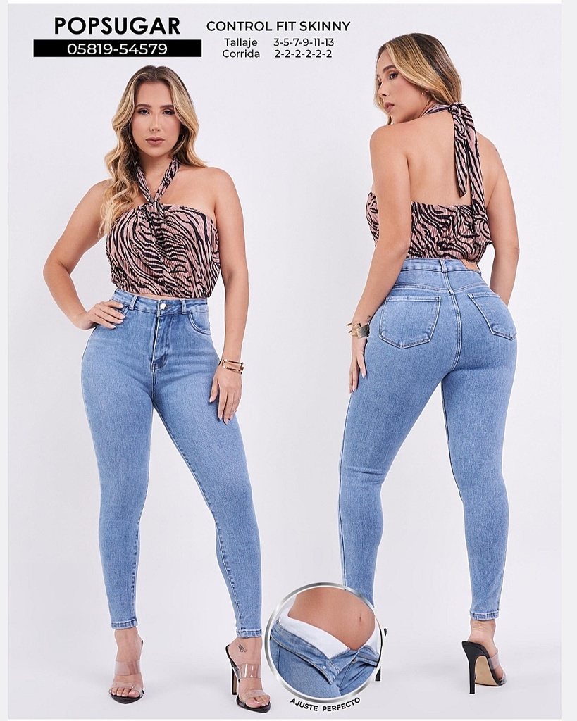 [JND54579P3] Jeans skinny con faja popsugar 54579 (3)