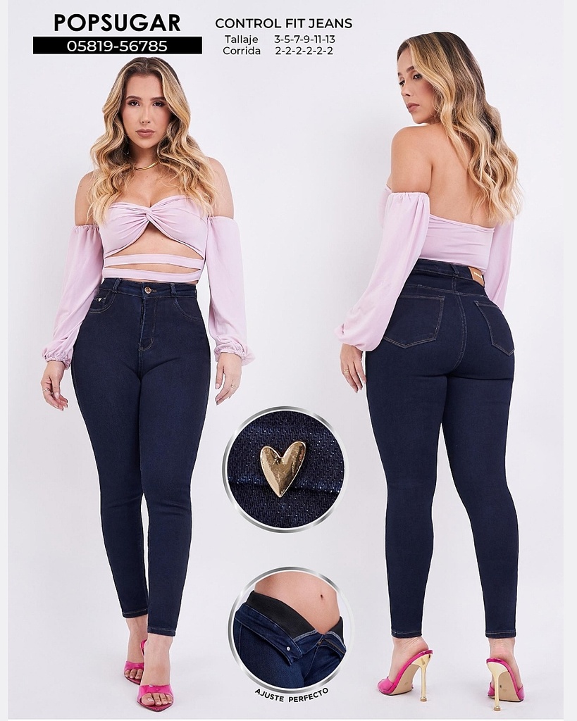 [JND56785P3] Jeans skinny con faja popsugar 56785 (3)