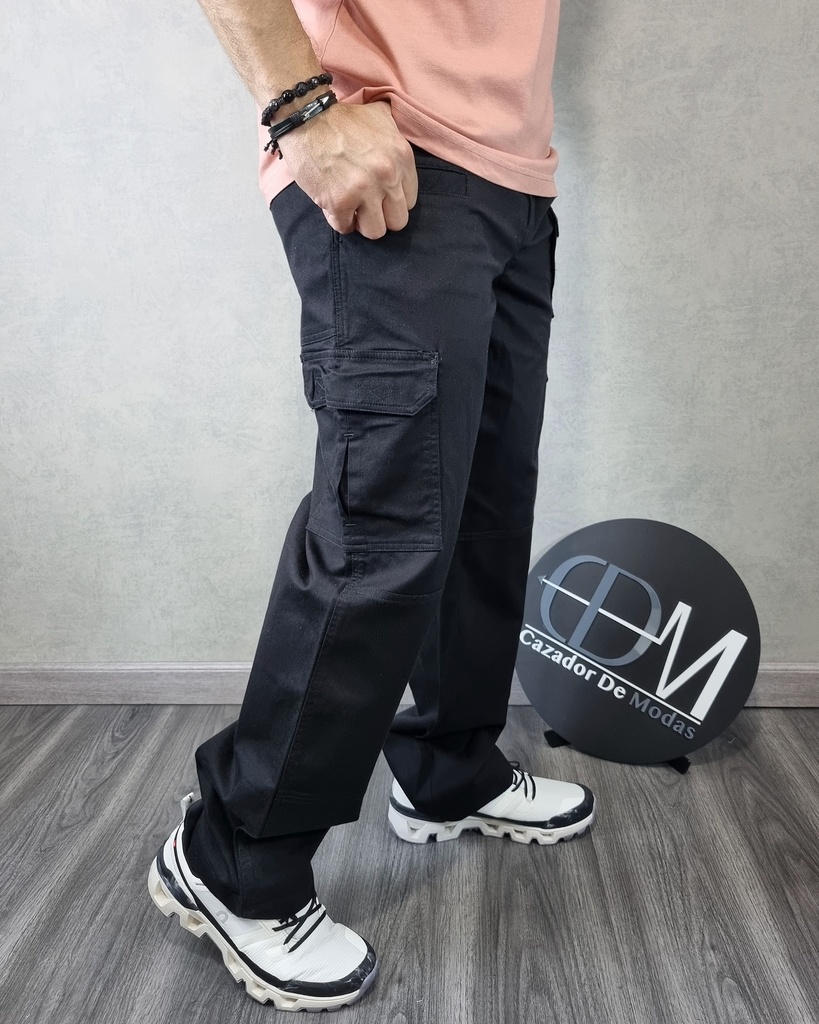[PCE19061NS] Pantalon cargo estivaneli 19062 (S, NEGRO)