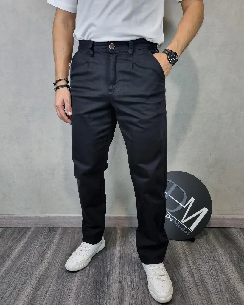 [PCE6289N30] Pantalon casual estivaneli slouchy fit 6291 (30, NEGRO)