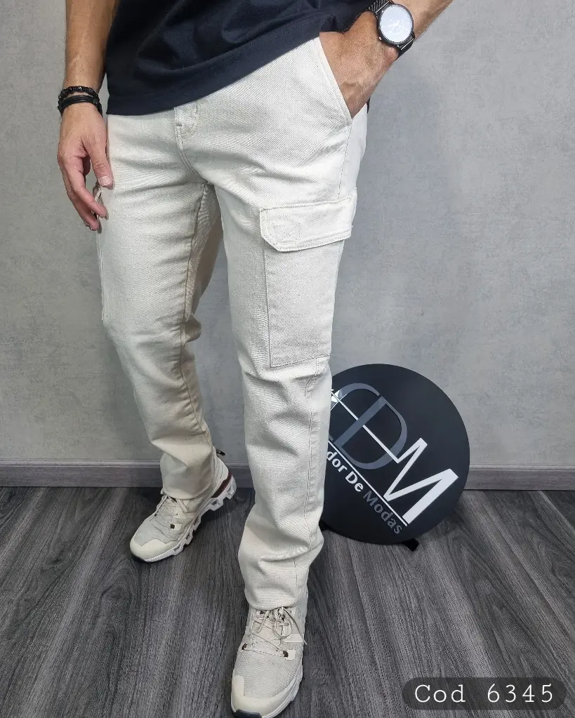 [PC6345E30] Pantalon cargo straight estivaneli 6345 (30)