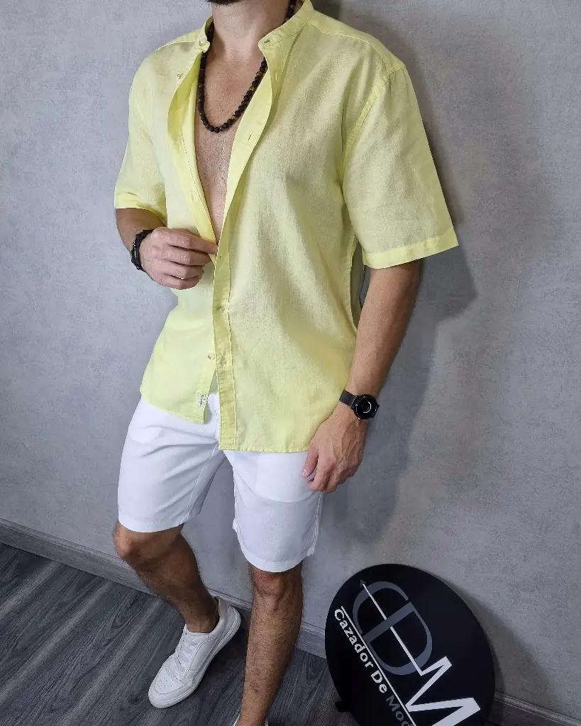 Camisa cuello mao lino estivaneli 101197