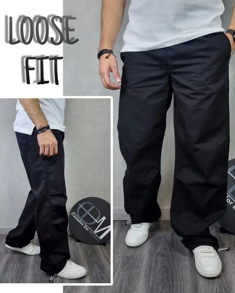 [PE6318N30] Pantalon loose fit estivaneli 6318 (30, NEGRO)