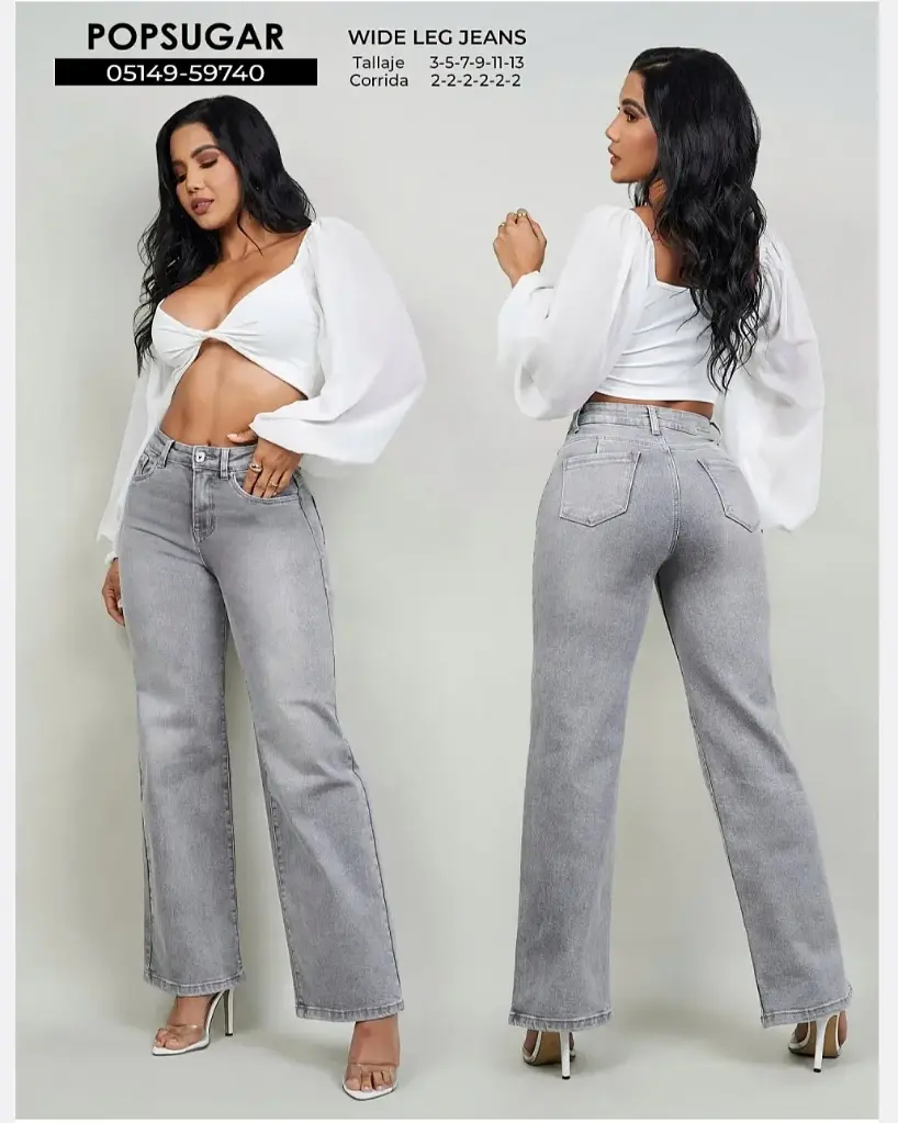 Jeans wide leg de dama popsugar 59740 