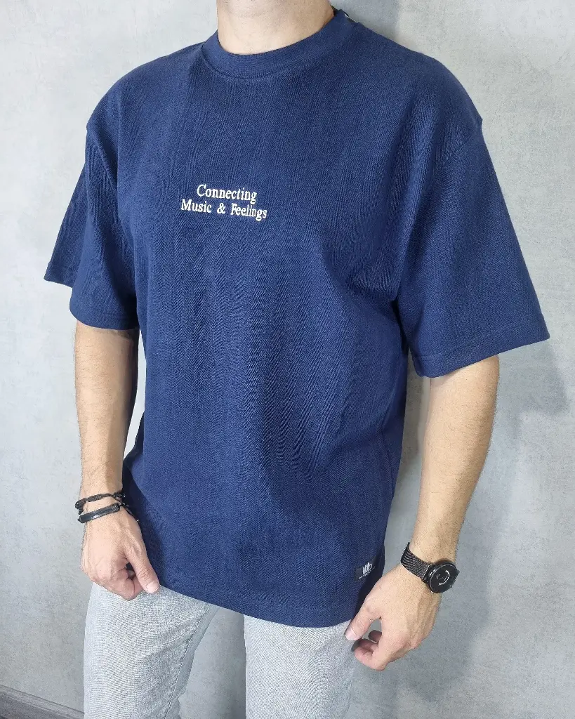 [FE36013AMS] Franela oversize estivaneli 36013 (S, AZUL MARINO)