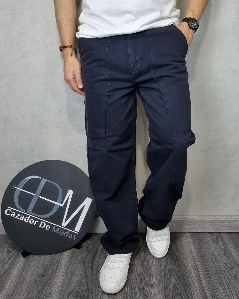 [PCE6349AO28] Pantalón carpintero cargo estivaneli 6347 (28, AZUL OSCURO)