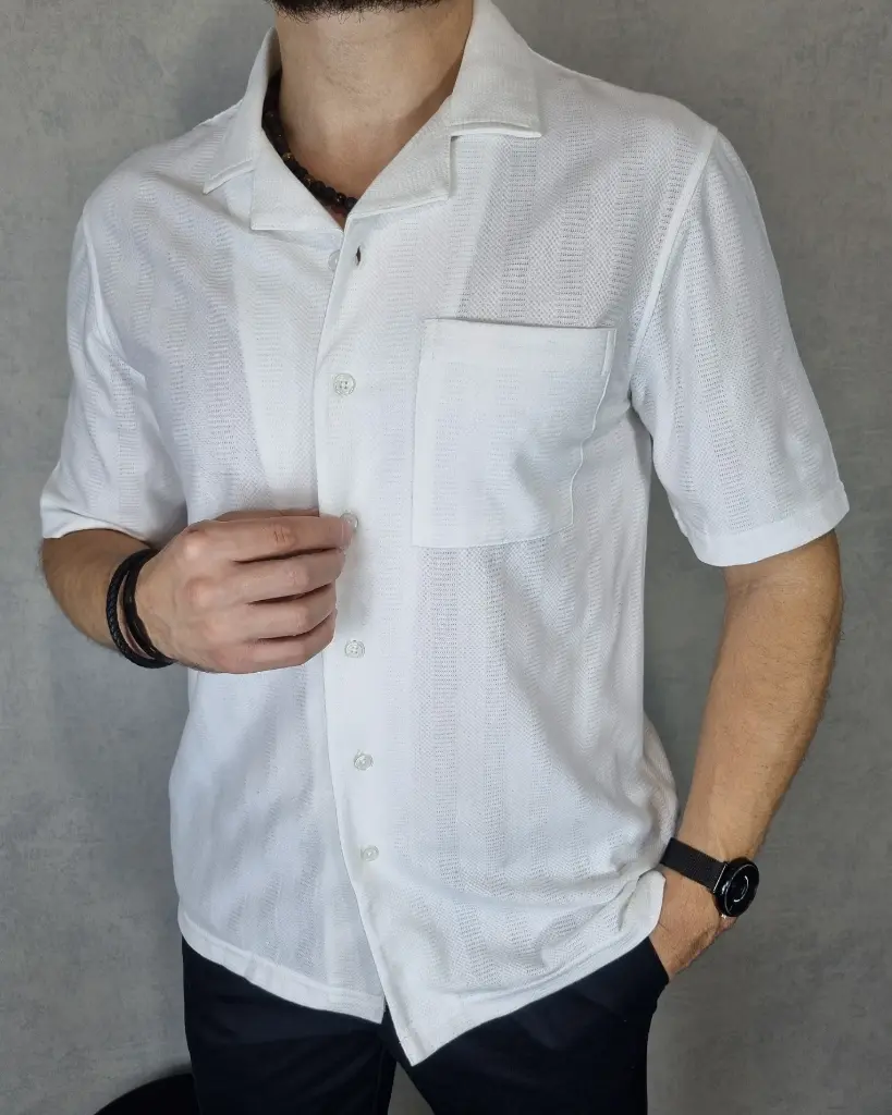 [CE19807S] Camisa estivaneli comfort 19808 (S, BLANCO)