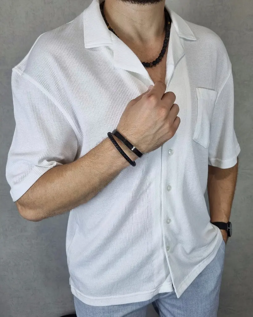 [CE19805S] Camisa estivaneli comfort 19805 (S, BLANCO)