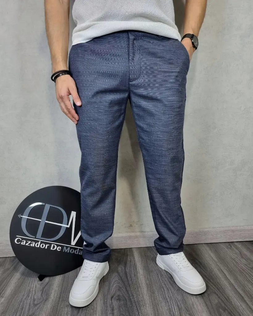 [P19050E28] Pantalon lino estivaneli regularfit 19050 (28, GRIS OSCURO)
