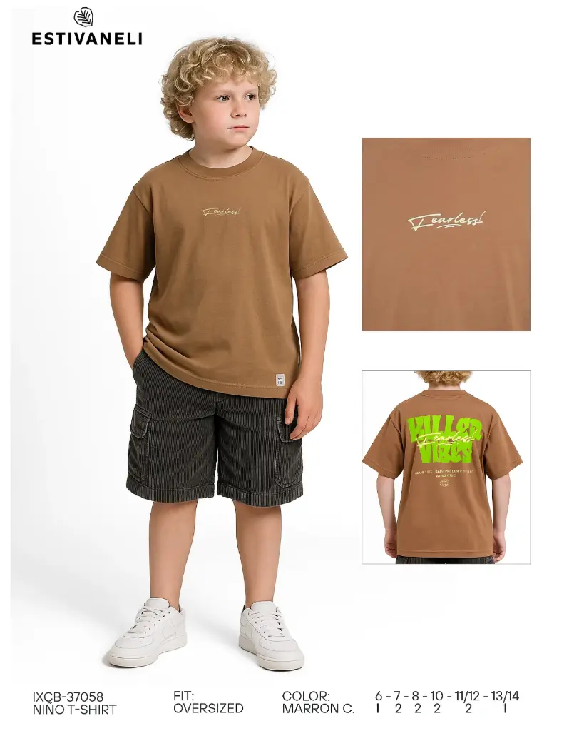 Franela oversize de niños estivaneli 37058