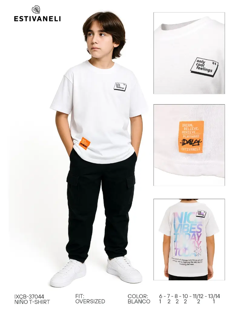 Franela oversize de niños estivaneli 37044