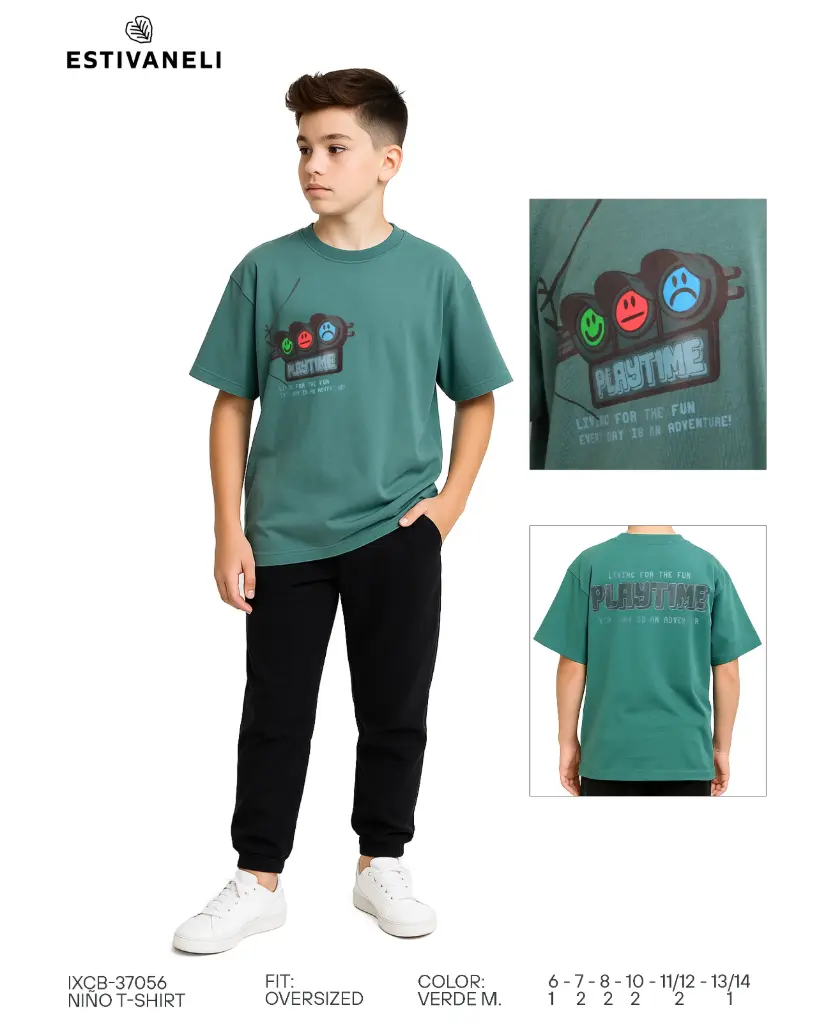 Franela oversize de niños estivaneli 37056