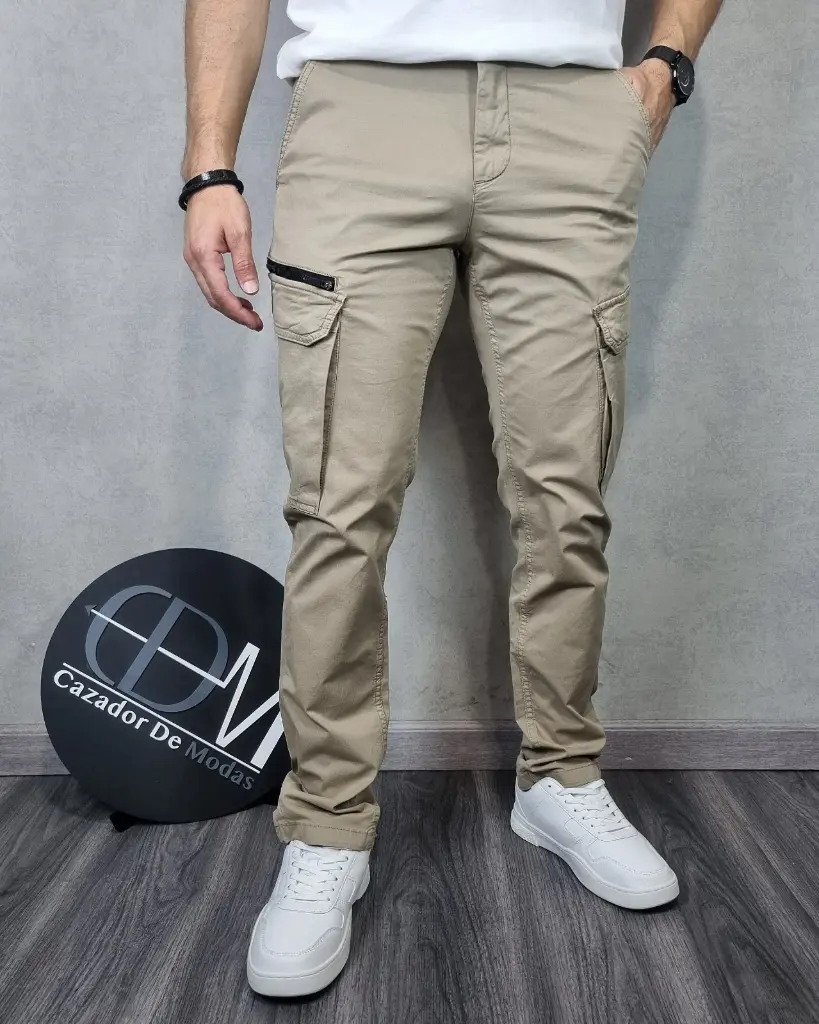 [PC30570E30] Pantalón cargo estivaneli 30570 (30, KAKI)