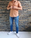 Camisa oxford cuello mao m/c 100655