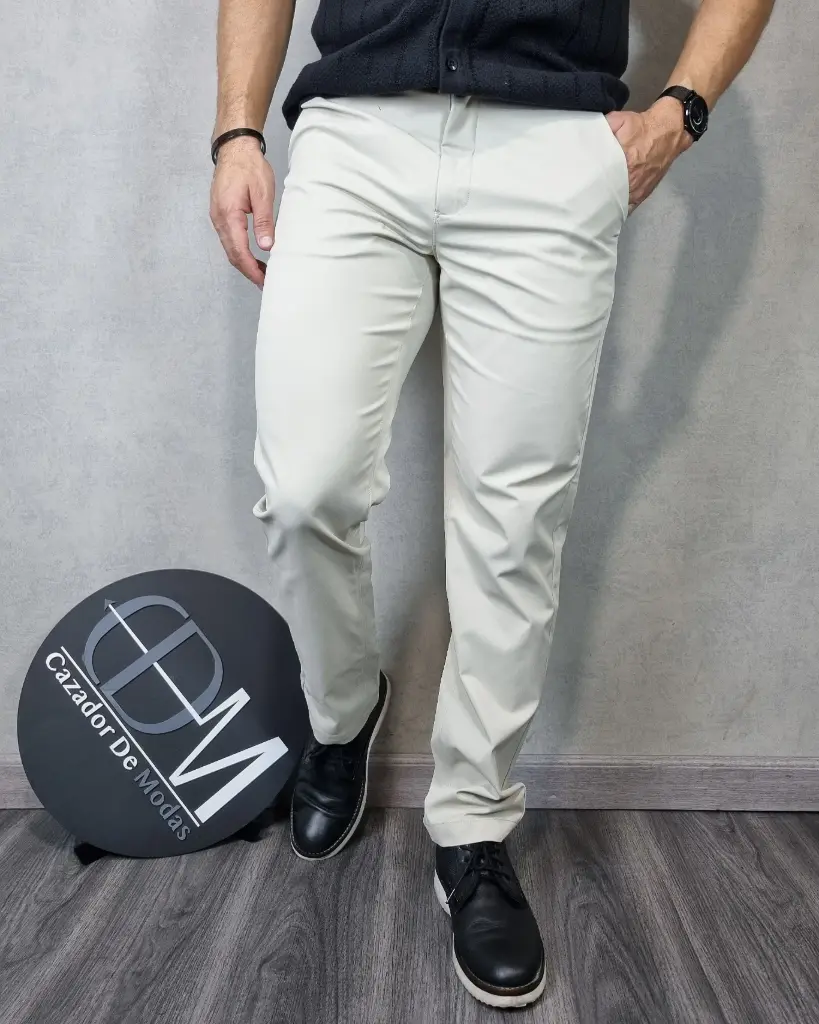 [PV38002E30] Pantalón de vestir estivaneli 38000 (30, CREMA)