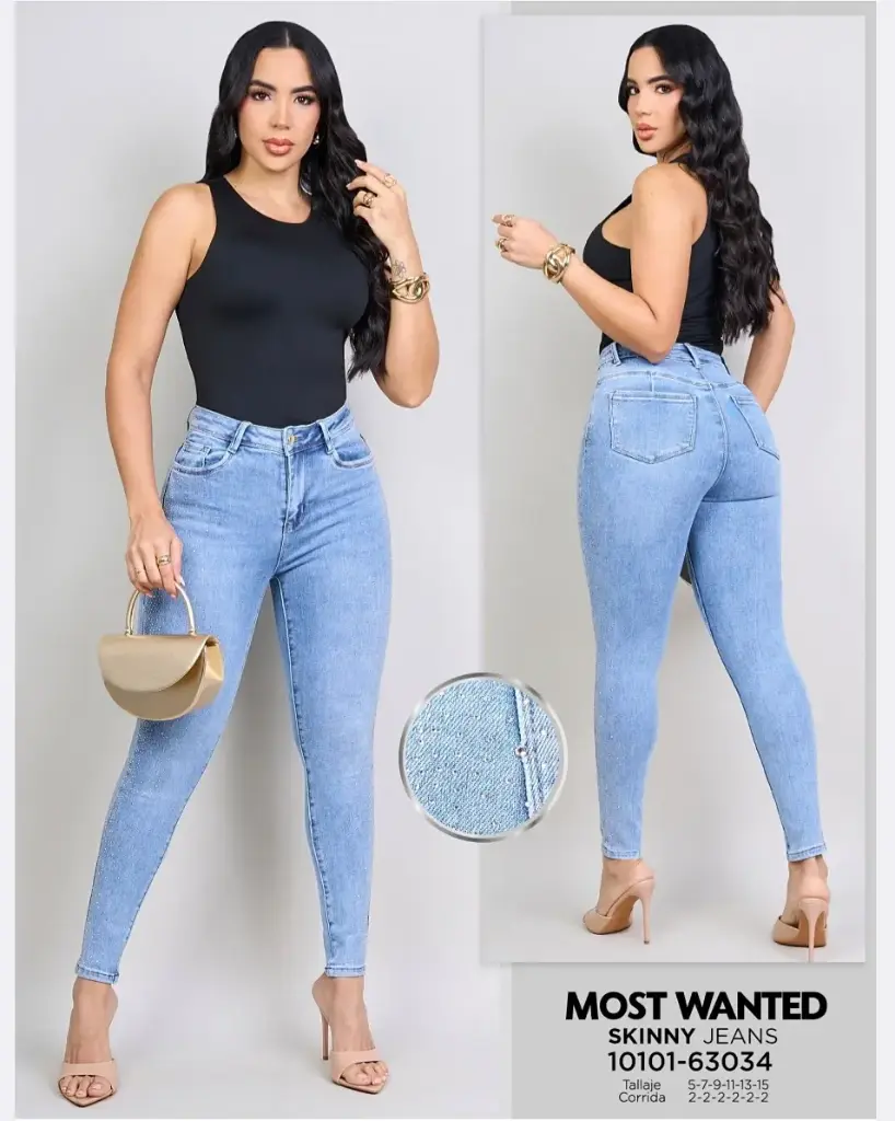 [JND63034M5] Jeans skinny con pedrería mostwanted 63034 (5)