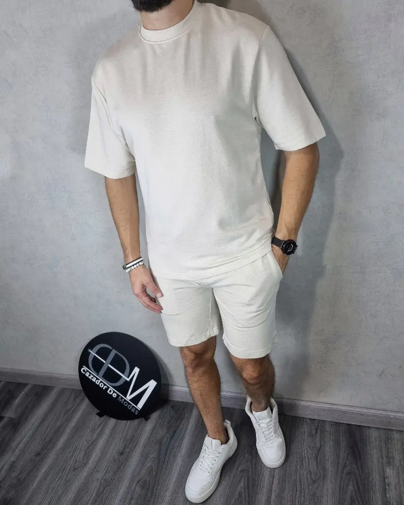 [CN37541S] Conjunto relaxed fit estivaneli 37541 (S, CREMA)