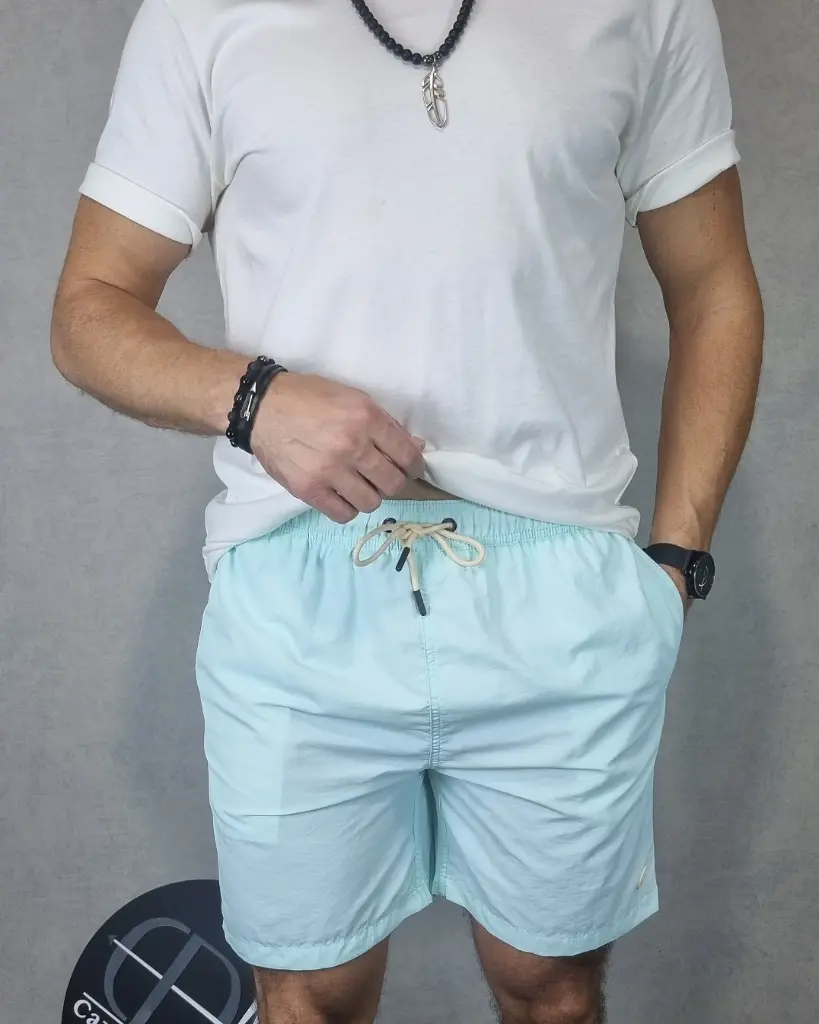 [SHE88075S] Short playero unicolor estivaneli 88072 (S, VERDE AGUA)