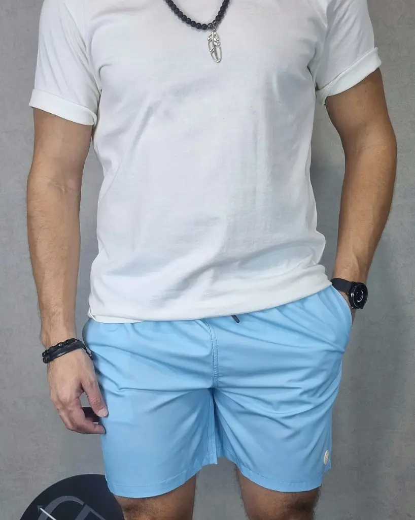 [SHE88089S] Short playero unicolor estivaneli 88083 (S, AZUL PASTEL)