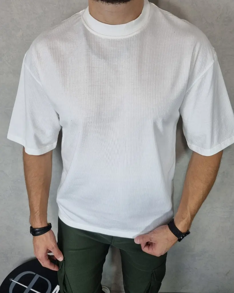 [FE7615S] Franela oversize estivaneli 7614 (S, BLANCO)