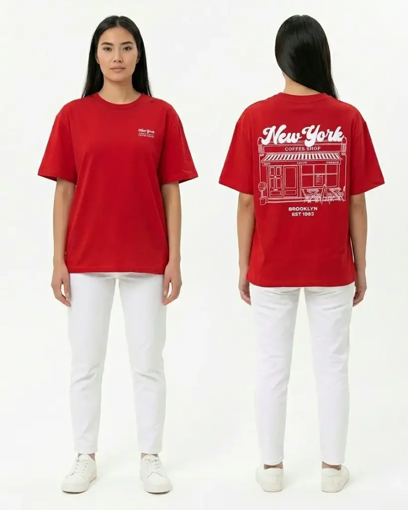 [FDE21111XS] Franela estampada estivaneli 21110 (XS, ROJO)