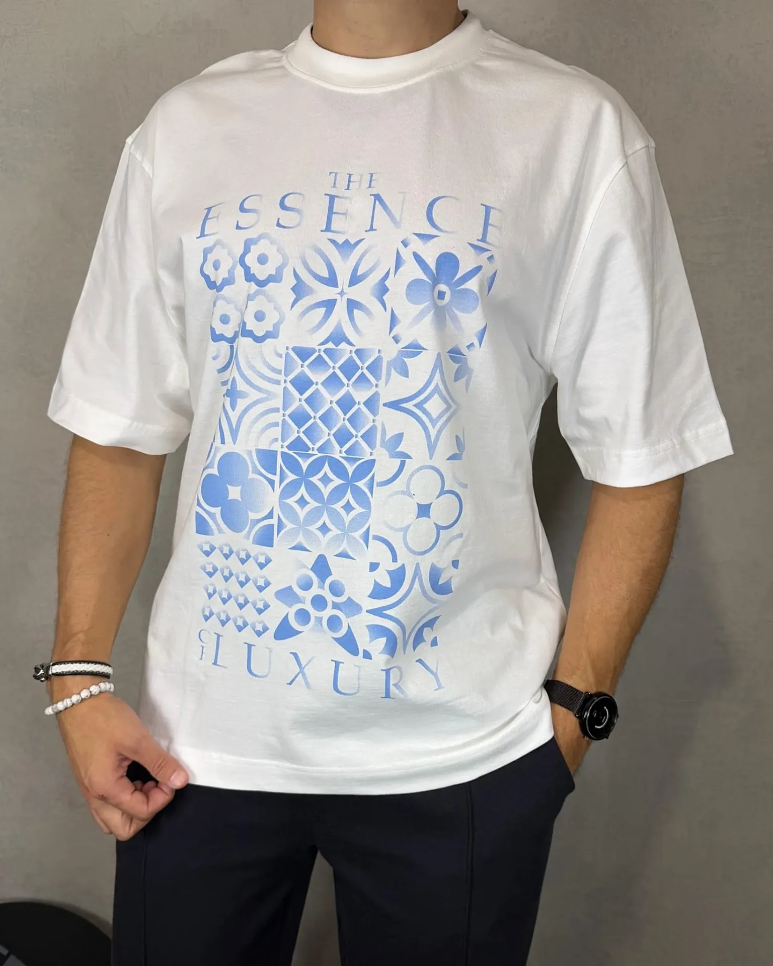 [FE21409S] Franela estampada estivaneli 21410 (S, BLANCO)