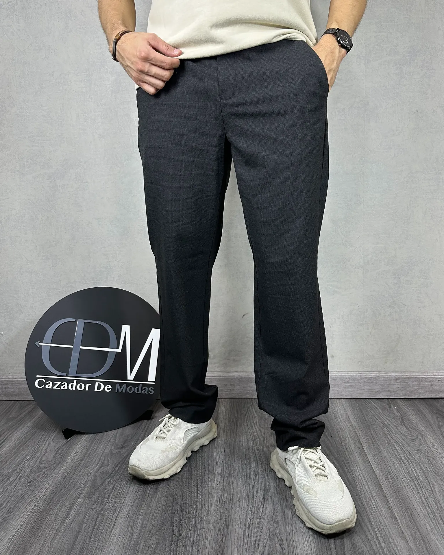 Pantalon de cuadros straight estivaneli 17033