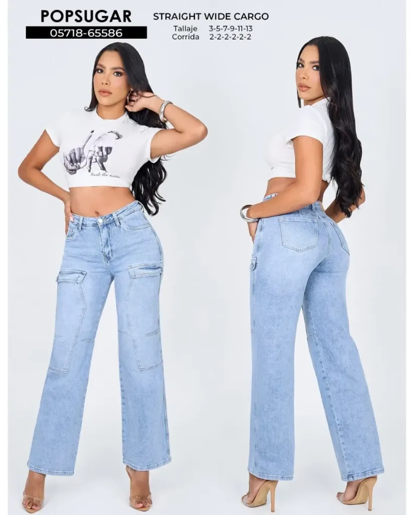 Jeans straight cargo popsugar 65586