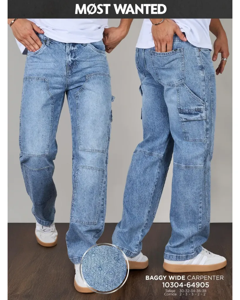 [JN64905M30] Jeans baggy c/ pedrería mostwanted 64905 (30)