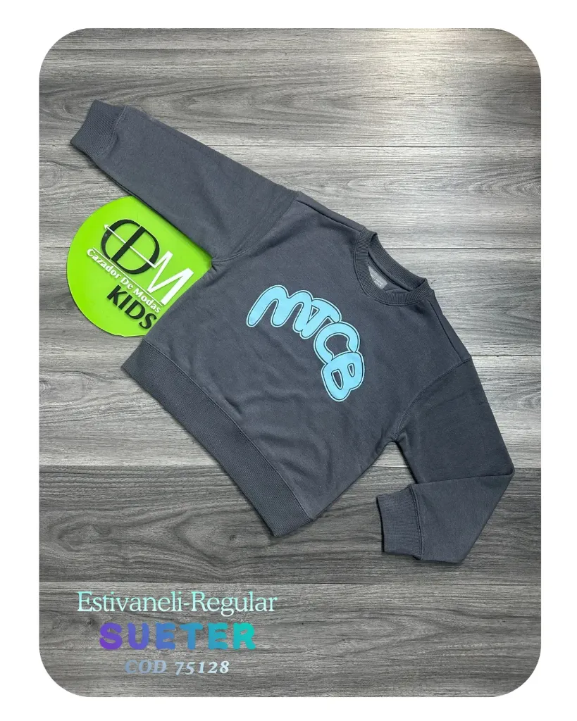 [SUN75128E11X12] Sueter regular de niños estivaneli 75127 (11-12, GRIS)
