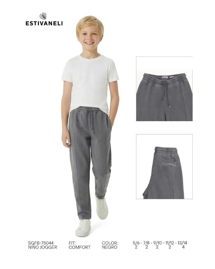 [JN75044E11X12] Jogger comfort fit estivaneli 75043 (11-12, GRIS OSCURO)