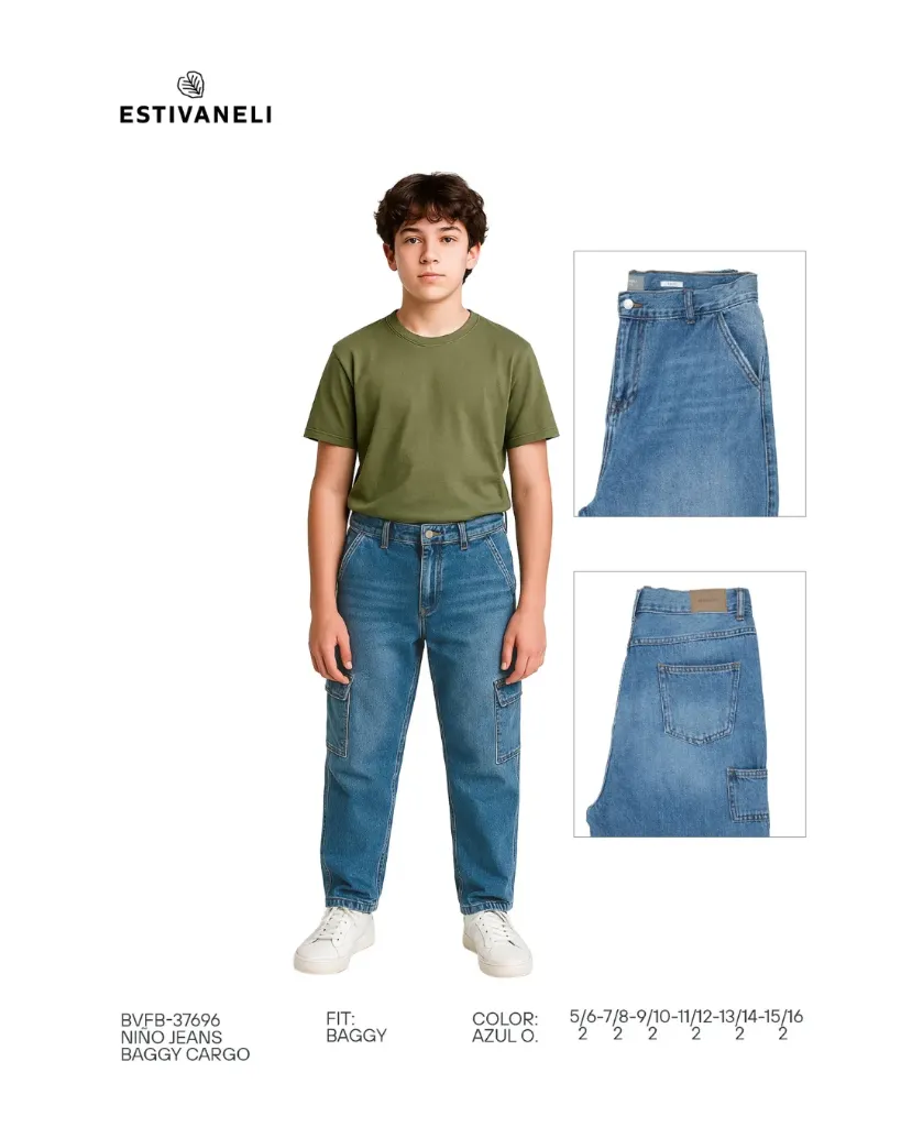 [JNN37696E7] Jeans cargo-baggy estivaneli 37696 (7)