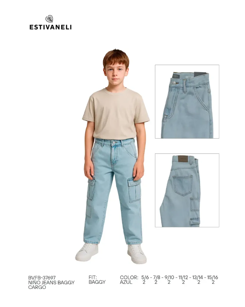 [JNN37697E7] Jeans cargo-baggy estivaneli 37697 (7)