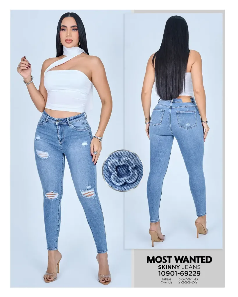 Jeans skinny c/rotos mostwanted 69229