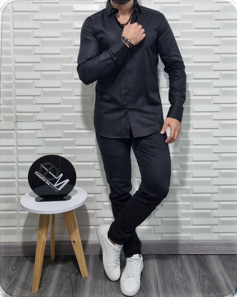 [C9323ESN] Camisa estivaneli 9323 (S, NEGRO)