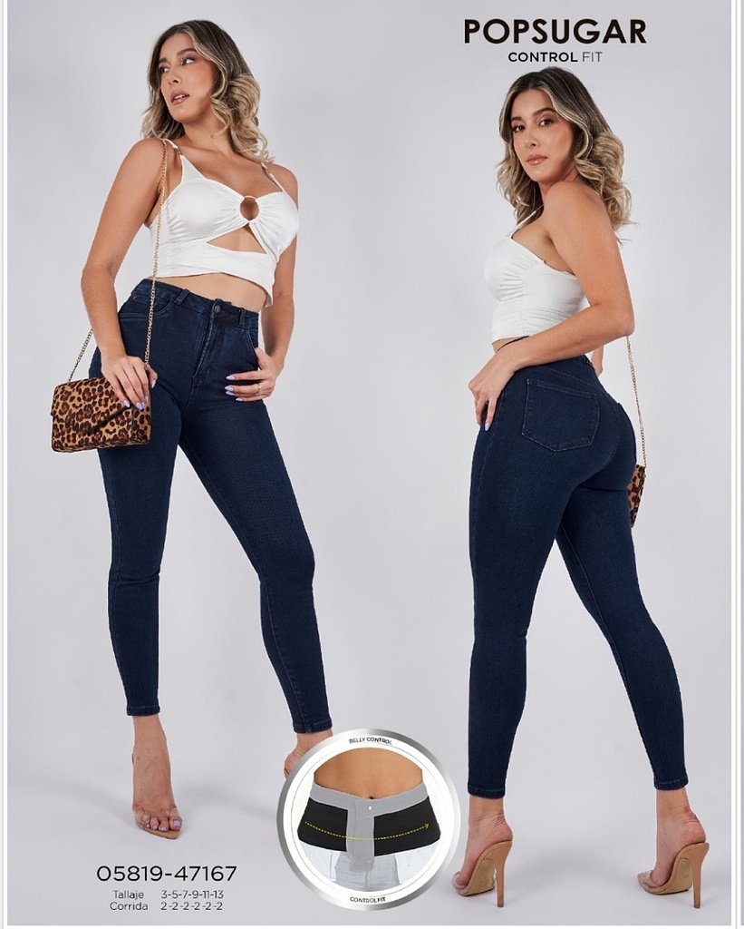 [JND47167P3] Jeans dama popsugar con faja 47167 (3)