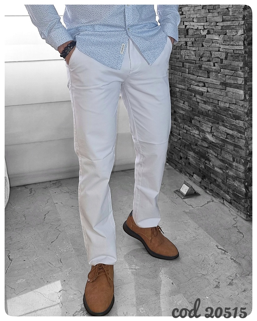 [PE20519B30] Pantalon casual estivaneli p20515 (30, BLANCO)