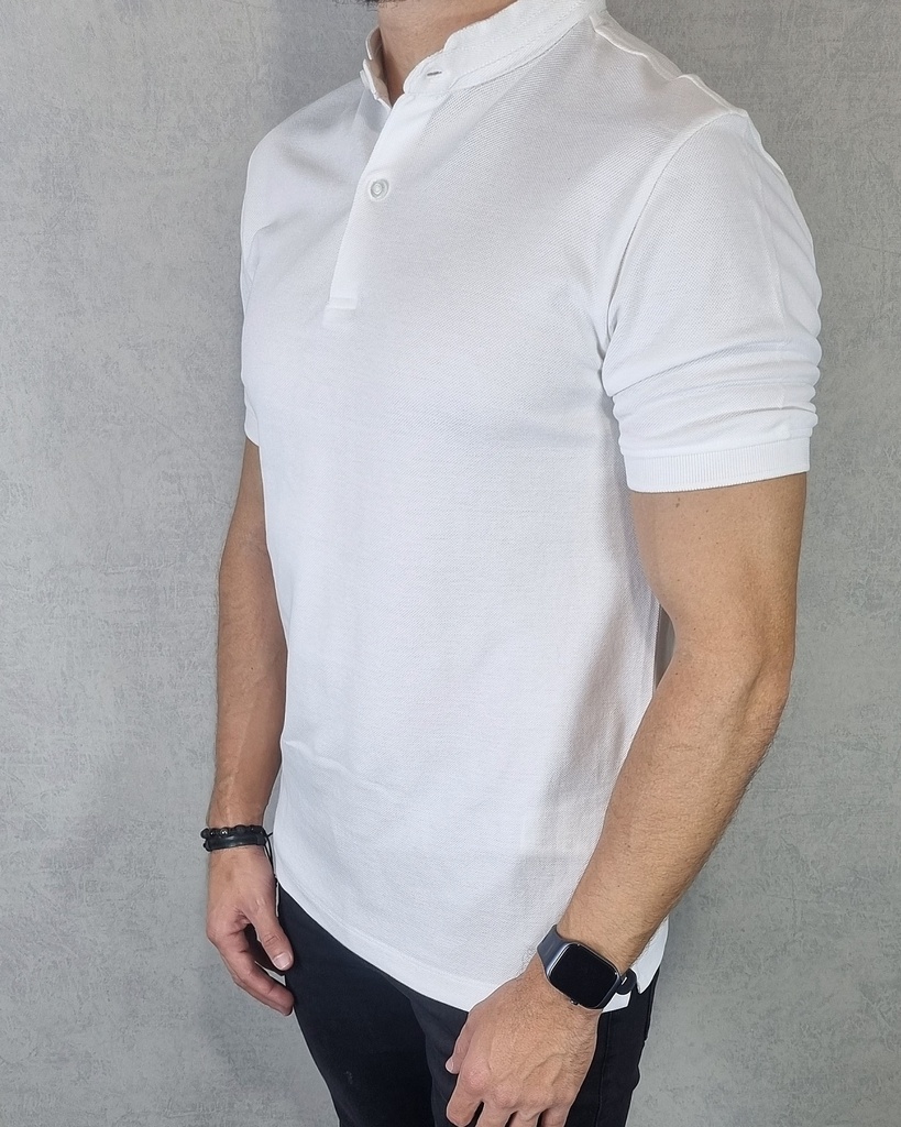[CHE50753BS] Chemise cuello mao estivaneli 50752 (S, BLANCO)