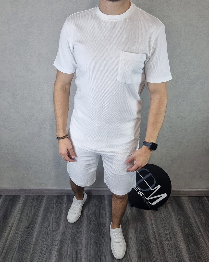 [FE50761BS] Franela unicolor comfort fit estivaneli 50761 (S, BLANCO)