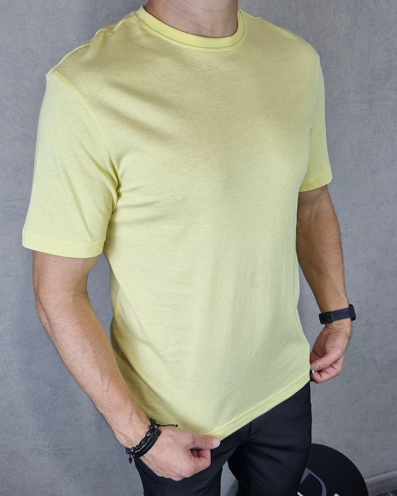 [FE50604AS] Franela unicolor comfort fit estivaneli 50598 (S, AMARILLO)