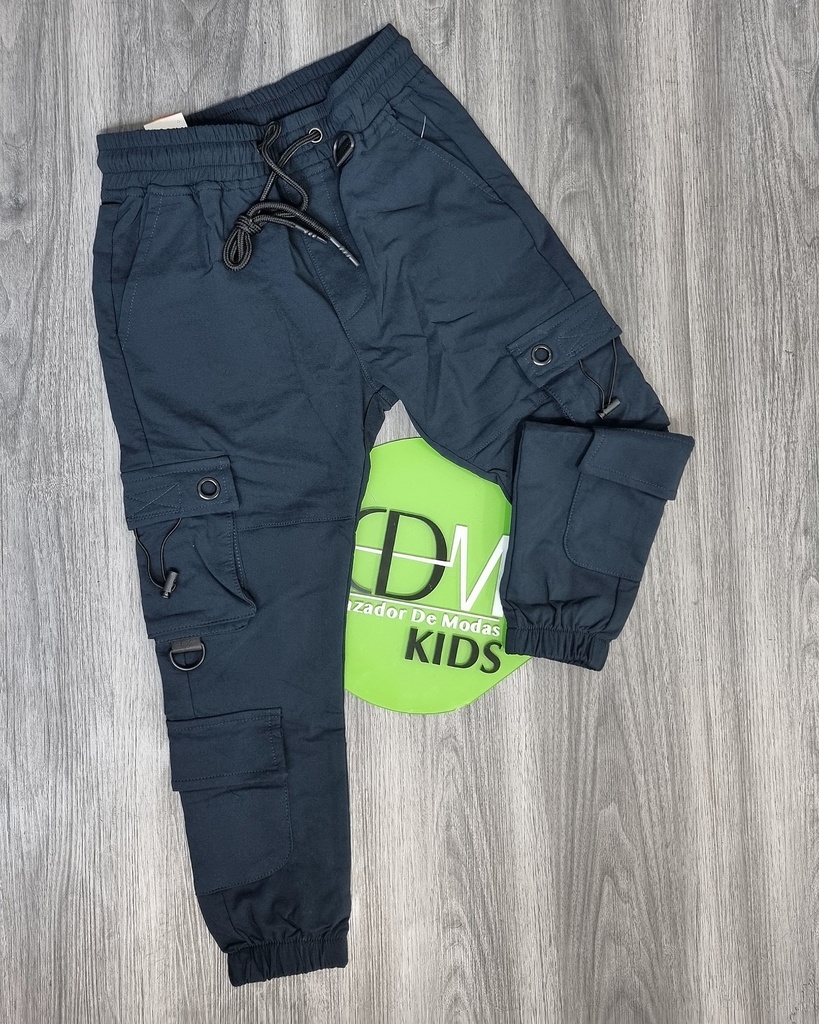[JCEN0326AO7] Jogger cargo estivaneli de niño 0324 (7, AZUL OSCURO)