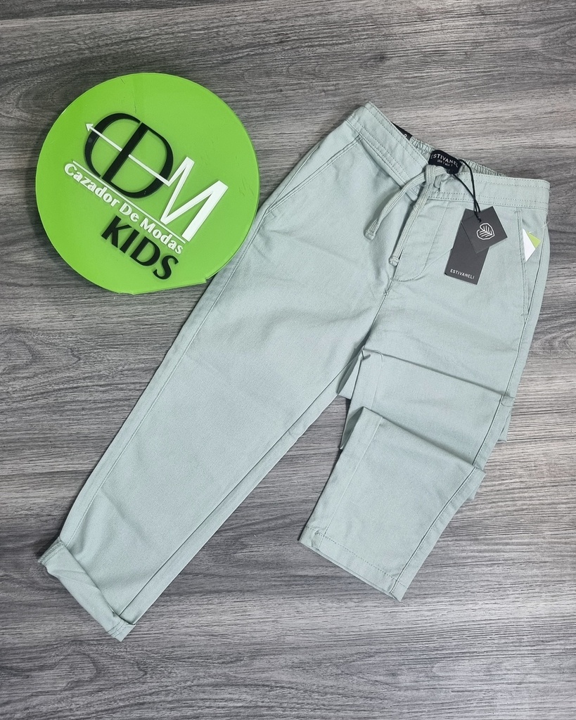 [PEN13119VA7] Pantalon estivaneli de niño (tela de lino) 13119 (7, VERDE AGUA)