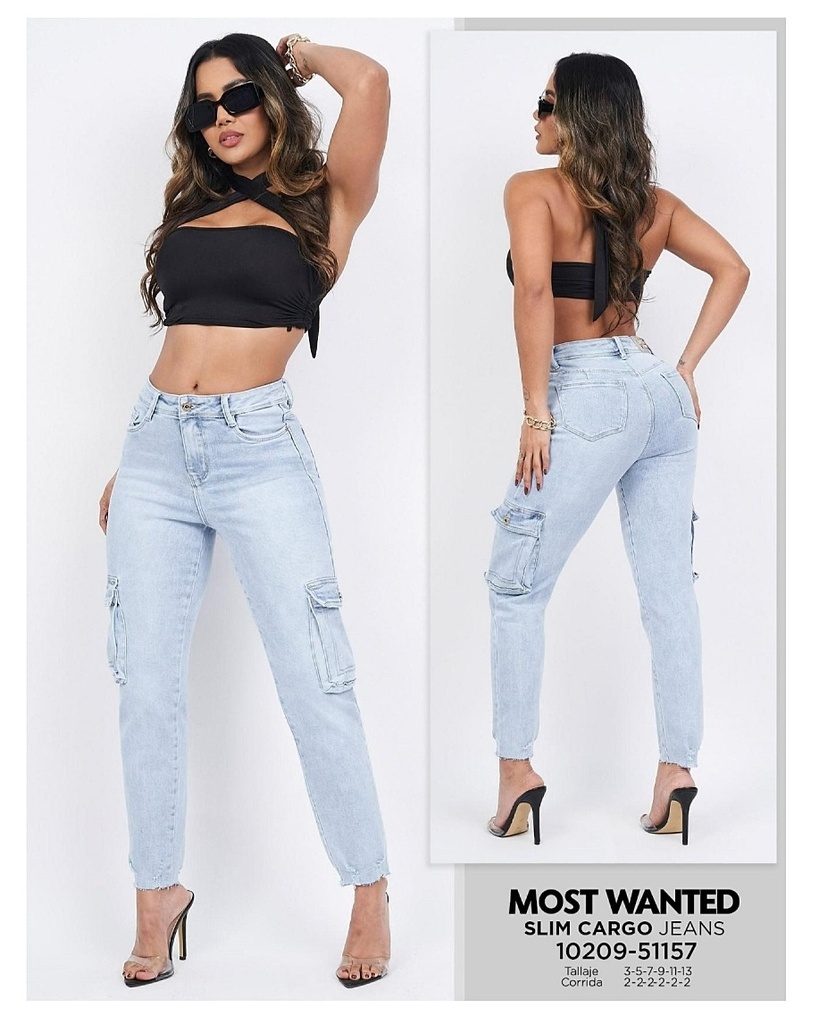 Jeans cargo mostwanted dama 51157