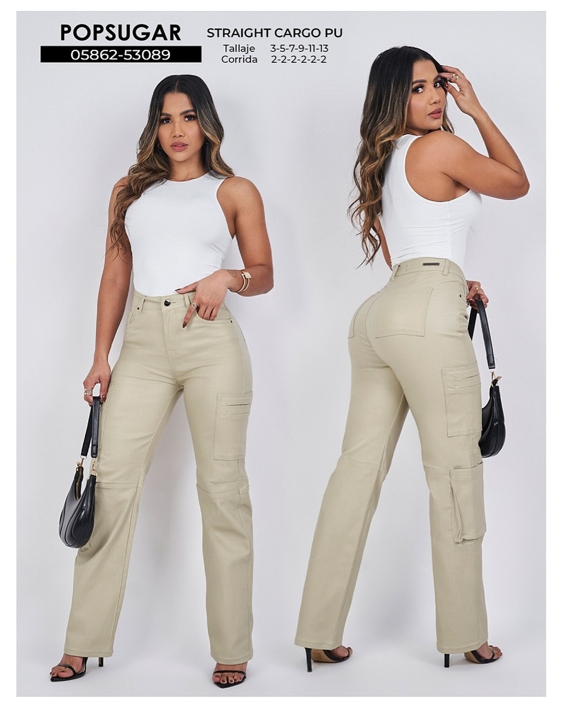 Pantalon cargo de cuerina mostwanted 53089