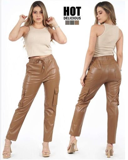 [PC7932H] PANTALON CARGO CUERINA HOT DELICIUS 7932
