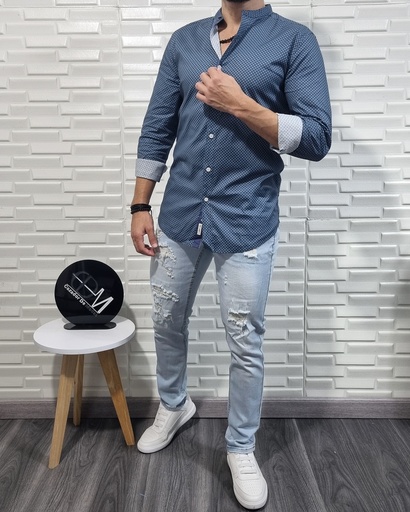 [C100817E] Camisa cuello mao ml estivaneli 100817